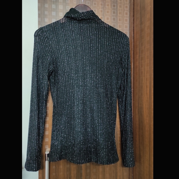 Tops - Shimmer High Neck Mesh Top